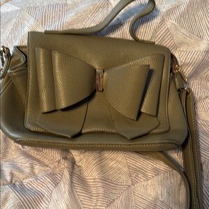 Olive Green Bow Accent Women's Bag
